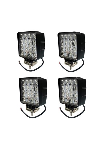 4 Adet 16 Led Kare 9-48 Volt 48 Watt Ip67 Çalışma Lambası