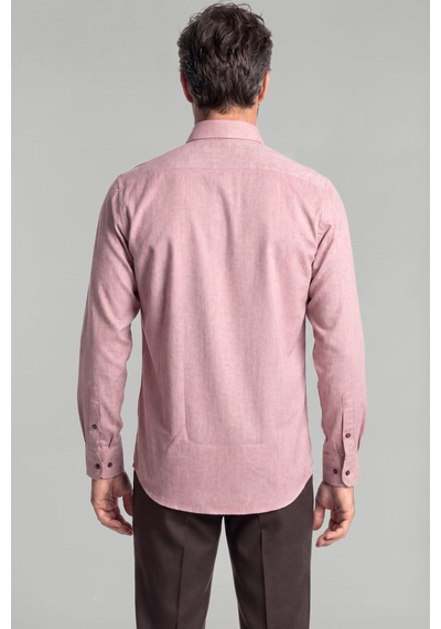Bisse Regular Fit Paşa Yaka Pamuk Bordo Erkek Gömlek Gmfln0122300211 D25