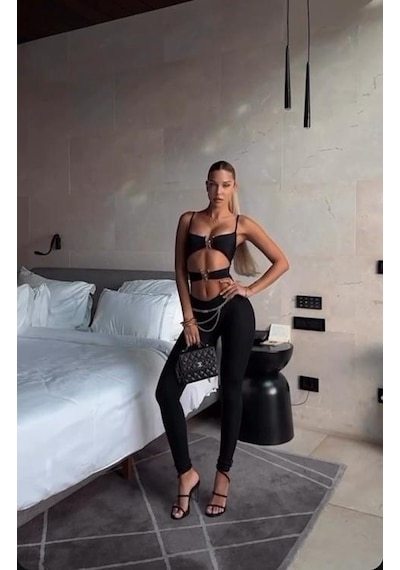 Pink Life Black Luxe Cut-out Jumpsuit Siyah