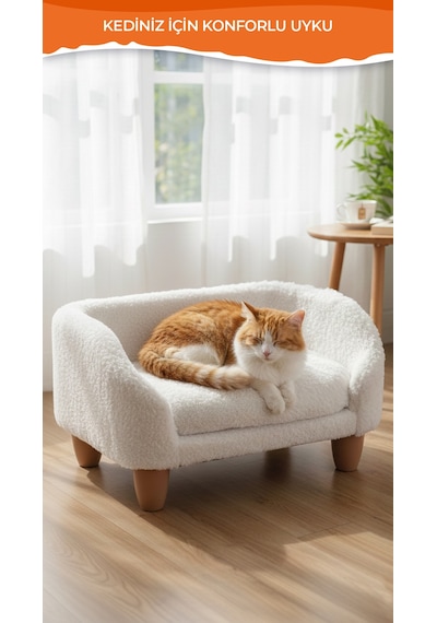 Peluş Kedi Koltuğu, Yumuşak Lüks Kedi Köpek Yatağı, Kedi Köpek Koltuğu