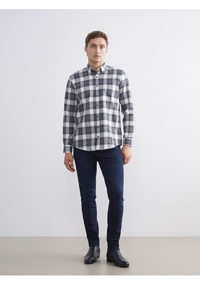 Lcwaıkıkı Classic Siyah Regular Fit Uzun Kollu Ekose Erkek Gömlek