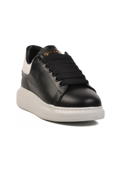 Beyaz Siyah Beyaz Hakiki Deri Erkek Sneaker Premium 02028 M Beyaz-siyah-beyaz Çok Renkli