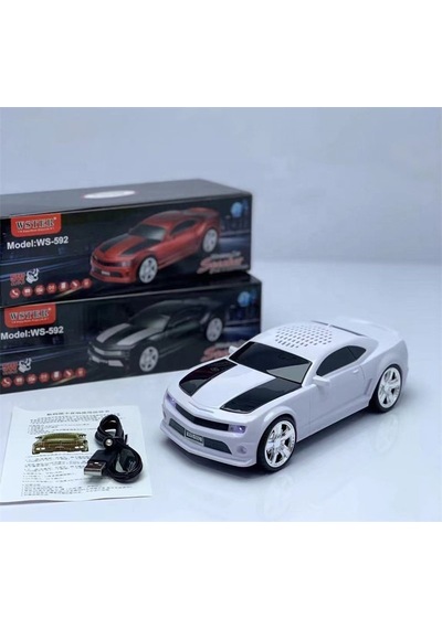 Çeşittech Ws-592 Klasik Spor Araba Tasarımlı Bluetooth Hoparlör - Stereo Ses Kaliteli, Tf/usb/fm/aux
