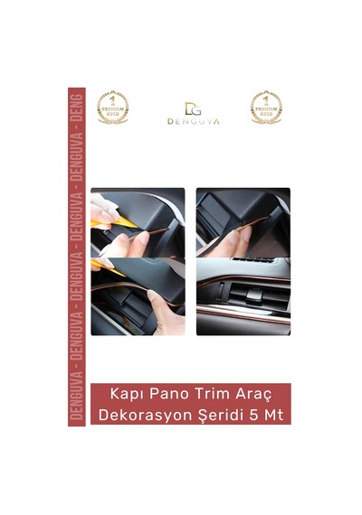 Otodekor İç Trim Galvanik Şerit Pano Süsleme Esnek Pvc Lüks Aksesuar Araba Dekorasyon 5 Metre