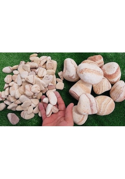 Sarı Çizgili Dolomit Taş 6-10 Cm Renkli Dolomit Dekoratif Taş