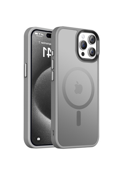Bix İphone 13 Pro Max Magsafe Uyumlu Kılıf Tam Koruma Manyetik Darbe Emici Gece Mavisi Gri