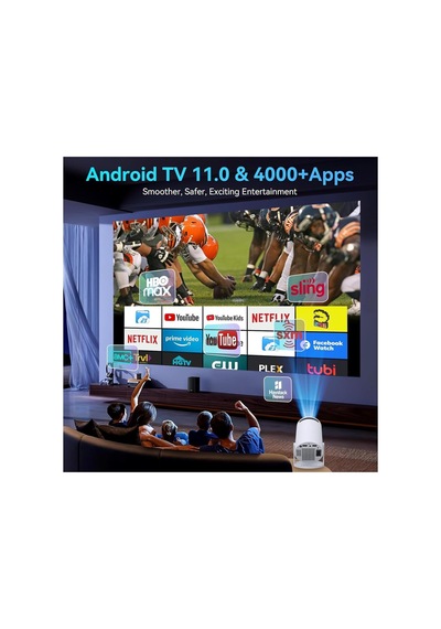 4k Hy300 Pro Projeksiyon Cihazı, 1080p Full Hd Görüntü Kalitesi, 200 Ansı Lümen Parlaklık, Dahili Hoparlörlü, Hdmı Usb Bağlantılı Wifi 6 Bluetooth 5, 40-130 Inch Görüntü, Ev Ofis İş Yeri İçin Uygun