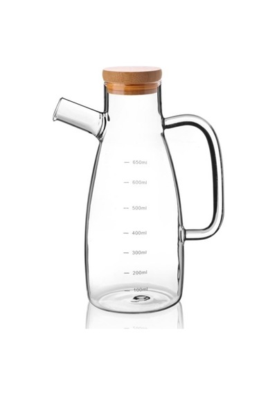 650 Ml Bambu Kapaklı Cam Yağdanlık Royaleks-70086