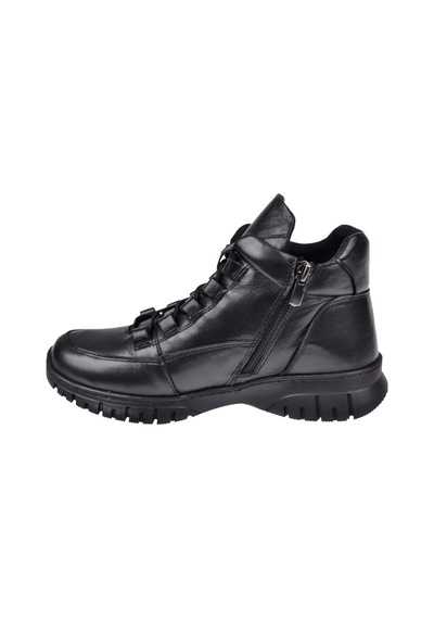 New Diamond Hakiki Deri Comfort Kısa Kadın Bot Nd-25604 Siyah