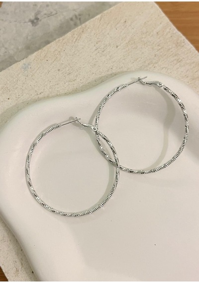 Lazer Döngü Silver Küpe Çok Renkli