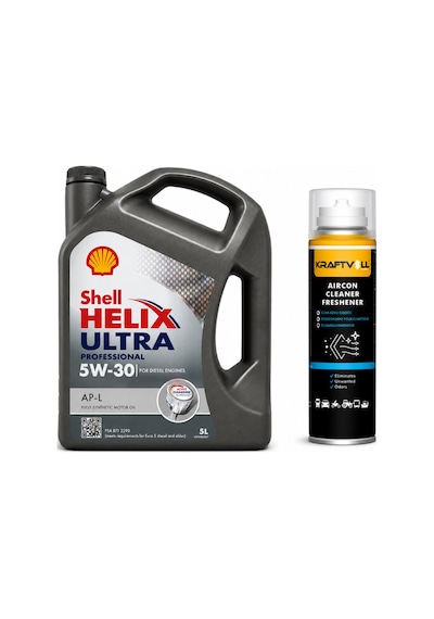 Shell Helix Ultra Pro Apl 5W-30 Motor Yağı 5 L + Klima Bombası 200 ML