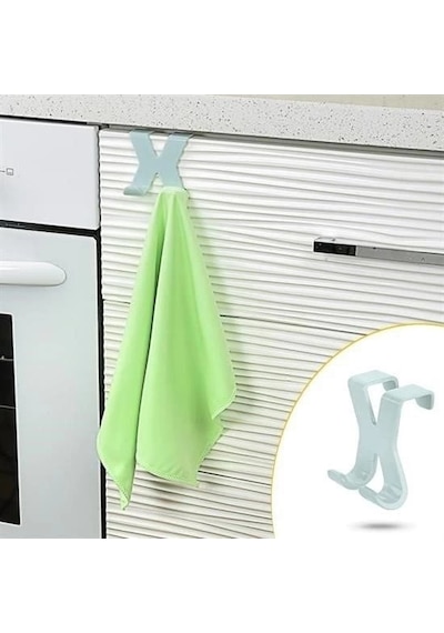 Mutfak Banyo Dolap Kapağına Takılan Meta Havlu Askılığı Aparatı Yeşil