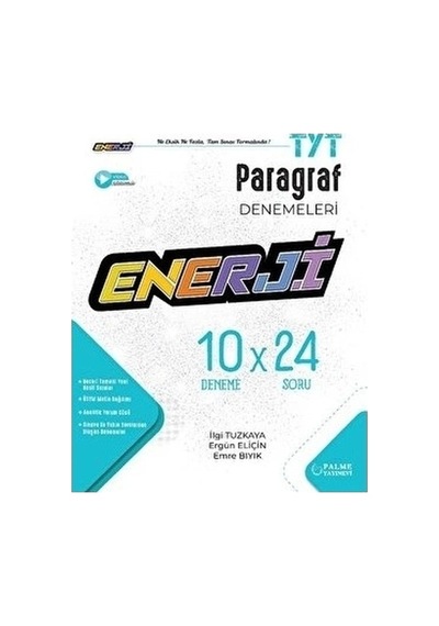 TYT Paragraf 10 X 24 Denemeleri Enerji  -  İlgi Tuzkaya  -  Palme Eğitim
