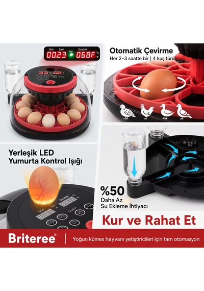 Akıllı Kameralı Kuluçka Makinesi - 12'li