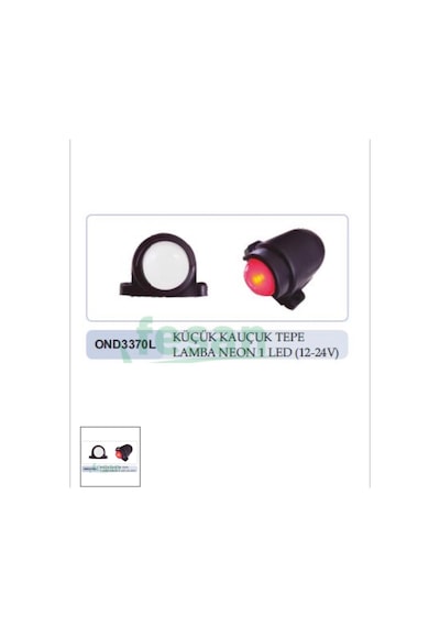 Tepe Lambası 12v Neon Kauçuk Kırmızı 1led Altı Boş
