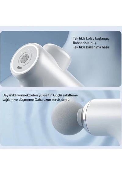 Aeriashield Coofbe 6 Fonksiyonlu Titreşimli Yoğurmalı 4 Başlıklı Masaj Aleti Darbeli Masaj Tabancası Kas  001