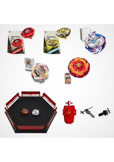 Beyblade Karışık Seri Set 5 Beyblade 3 Fırlatıcı 1 Arena - Bx00-03, Bx-03, B-97, B-170-02, Bb89