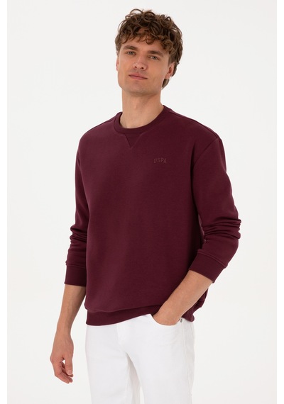 U.S. Polo Assn. Erkek Comfort Fit Bisiklet Yaka Şardonlu Bordo Basic Sweatshirt 50313757-VR177 U.S. Polo Assn. Erkek Comfort Fit Bisiklet Yaka Şardonlu Bordo Basic Sweatshirt 50313757-VR177
