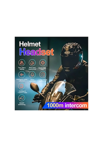 Yeni Model Y80-2x Motosiklet İntercom 2 Kişilik Bağlantı Rgb Işıklı Bluetooth Kulaklık Seti 40990437