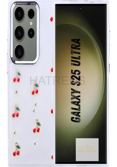 Samsung Galaxy S25 Ultra Kılıf Kamera Çıkıntılı Metalik Çıkartma Figürlü Şeffaf Tasarım Kapak