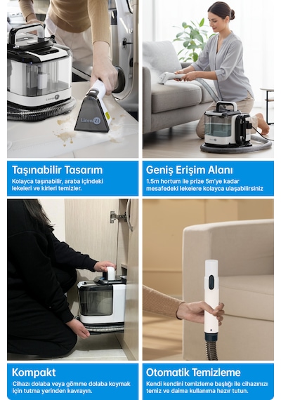 Livenzi SY-F01A Halı ve Koltuk Yıkama & Buharlı Temizlik Makinesi 2'si 1 Arada
