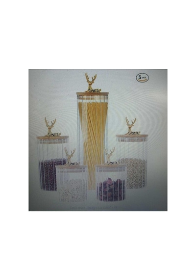 9x20 Cm 2 Adet Parlak Şeffaf Renk Geyikli Cam Saklama Kabı Geyik Başlı Y-532,şeffaf Çok Renkli
