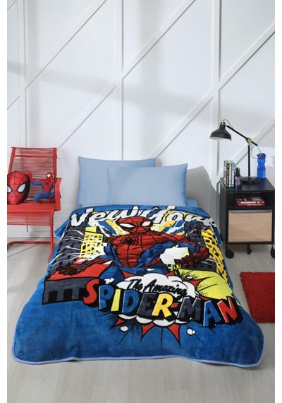 Özdilek Spiderman New York Disney Lisanslı Tek Kişilik Çocuk Batt Mavi