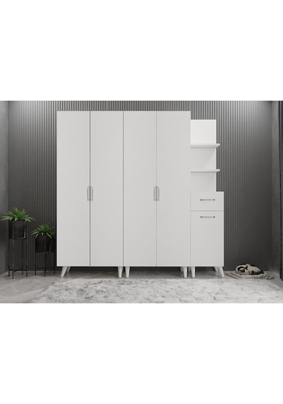 Begonya Portmanto Vestiyer Beyaz - 200 cm