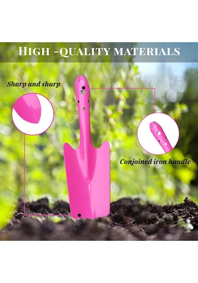 Metal Bahçe Küreği Pembe Renk 27 M