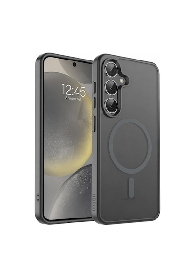 Güçlü Manyetik Telefon Kılıfı, Mag-safe İle Uyumlu Askeri Düzey Düşme Koruması Güçlü Silikon Kenarlar İnce Yarı Saydam Mat Koruyucu Kılıf Gri, S25 / S24 Sku: Zeusb0h3w1g893 1
