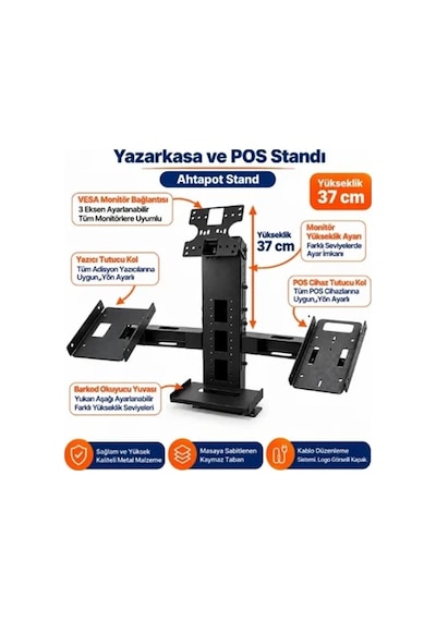 Nex360-tam-02 Yazarkasa Ve Pos Standı 37 Cm Ahtapot Stand