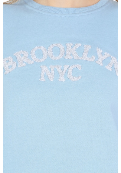 neslice Kadın Crop Havlu Nakışlı Sweat