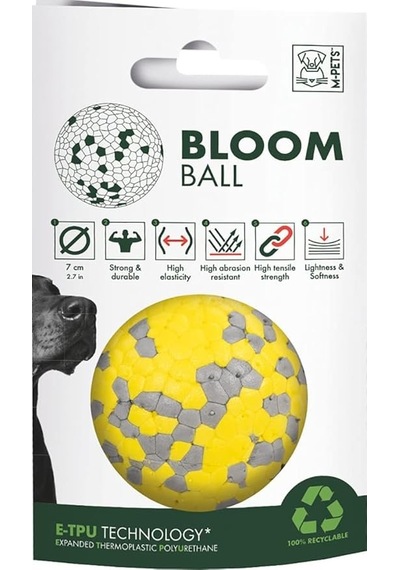M-pets Bloom Ball Oyun Topu Parçalanmaz Yellow/gray