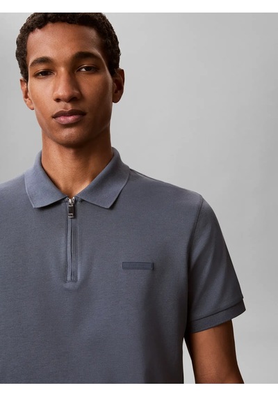 Calvin Klein Ss Slım Supıma Zıp P, Ceg Gri Erkek Polo