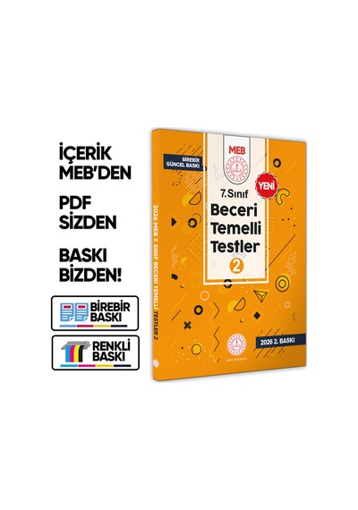 2026 7.Sınıf MEB Beceri Temelli Testler 2. Kitap Örnek Soru Bankası BASKI ÜCRETİ