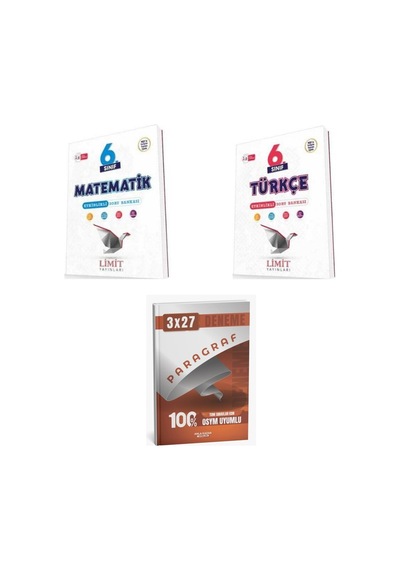 2027 Limit 6. Sınıf Etkinlikli Matematik + Türkçe Soru + Anla Kazan Paragraf Deneme 3'lü Set