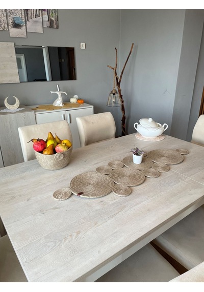 100 x 30 CM Hasır Jüt Salon Mutfak Nişan Düğün Dekoratif Masa Örtüsü / Runner / Amerikan Servis