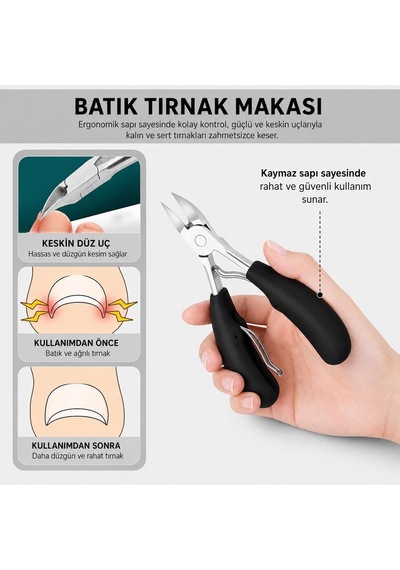 6 Parça Batık Tırnak Makası Seti Profesyonel Pedikür Manikür Bakım Seti B5pp