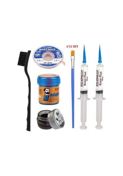 Krem Lehim Mchanc 138 C 42gr Havya Uç Temizleyici Flux Lehim Toplama Cp-3015 Lehim Emme Teli 2fırça Seti04