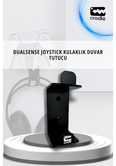 Duvara Monte Edilebilen Siyah Gaming Ps4 Ps5 Xbox Joystick Controller Tutucu Ve Kulaklık Standı
