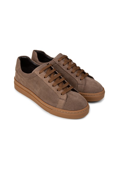 Deery Erkek Hakiki Süet Vizon Renk Sneaker - 02018mvznc01 Vizon