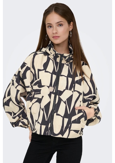 Only Onlbetty Bat Sleeve Kadın Desenli Ceket Oversize Bej