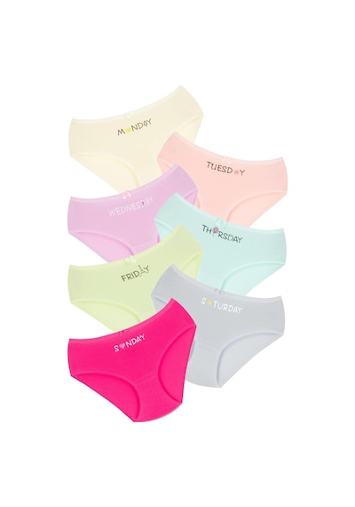New Lilla 007 Kız Çoçuk Mix Color 7'li Paket Baskılı Külot V2-mix Colors Çok Renkli