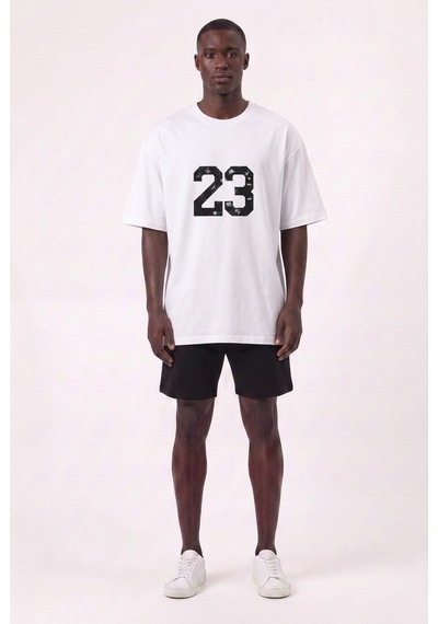 Blow Up Nba 23 Beyaz Oversize Erkek T-shirt 11278 SİYAH