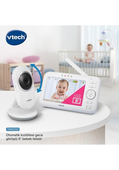 Vtech Baby Bebek Monitörü Vm5252, 5 Lcd Ekran, Gece Görüşü, Interkom Ve Ninniler Kamera Sistemi