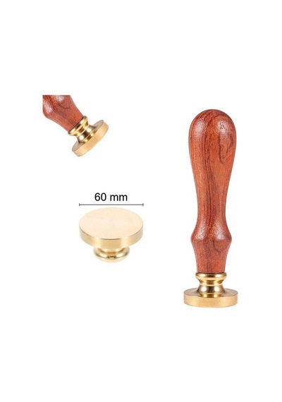Mühürcüm Mühür Mumu 60 Mm Yuvarlak Boş Pirinç Kafa + Ahşap Sap R5799o60 Çok Renkli