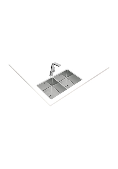 Teka Fle x linea Rs15 2B 740 Çift Hazneli Tezgahüstü/Tezgahasıfır (Flush) Tezgahaltı Paslanmaz Çelik Eviye - 115030009