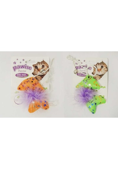 Pawise 0933A 10 CM Catnipli Tüylü Yüzük Kedi Oyuncağı Çok Renkli