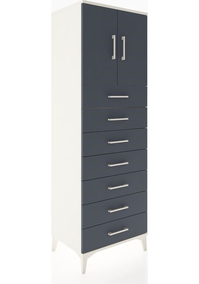 Hyperion Dolap Tek Raflı 7 Çekmeceli 2 Kapaklı 60x44x182 Ayta... Aytaşı