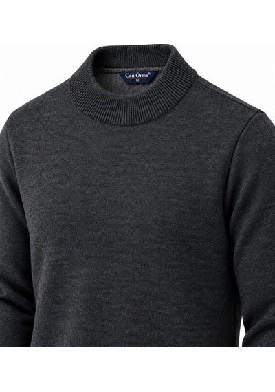 Classics Men Regular Fit Yarım Balıkçı Yaka Basic Triko Kazak 7812 Füme